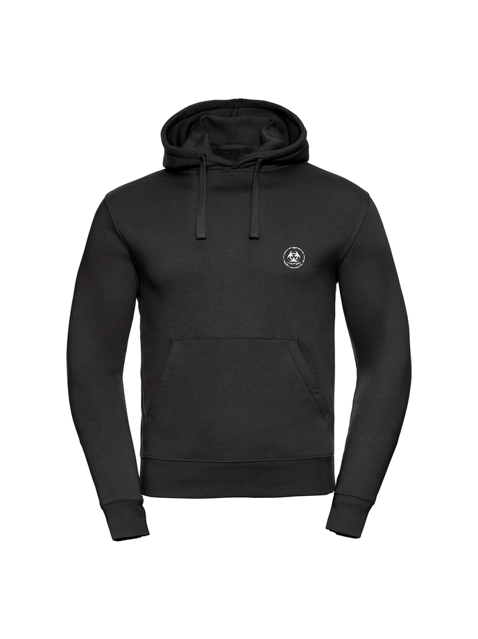 Black S.P Classic hoodie men’s branded hoodie front view