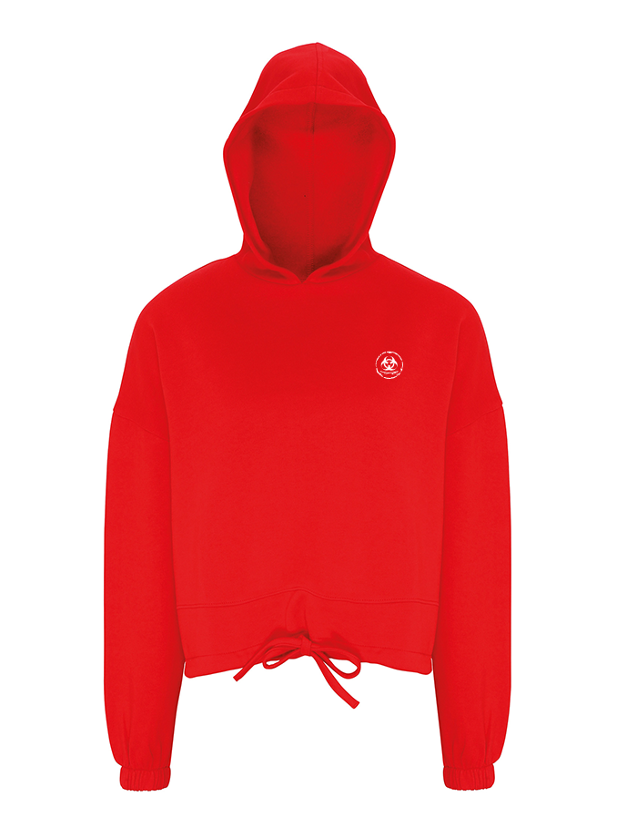 S.P Branded Cropped Oversize Hoodie