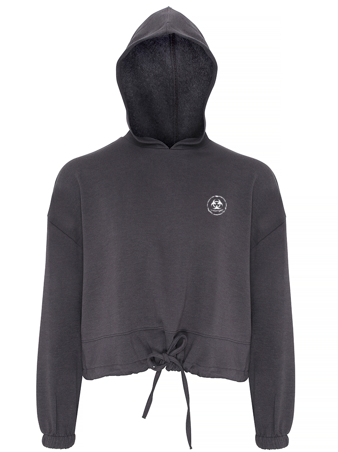 S.P Branded Cropped Oversize Hoodie