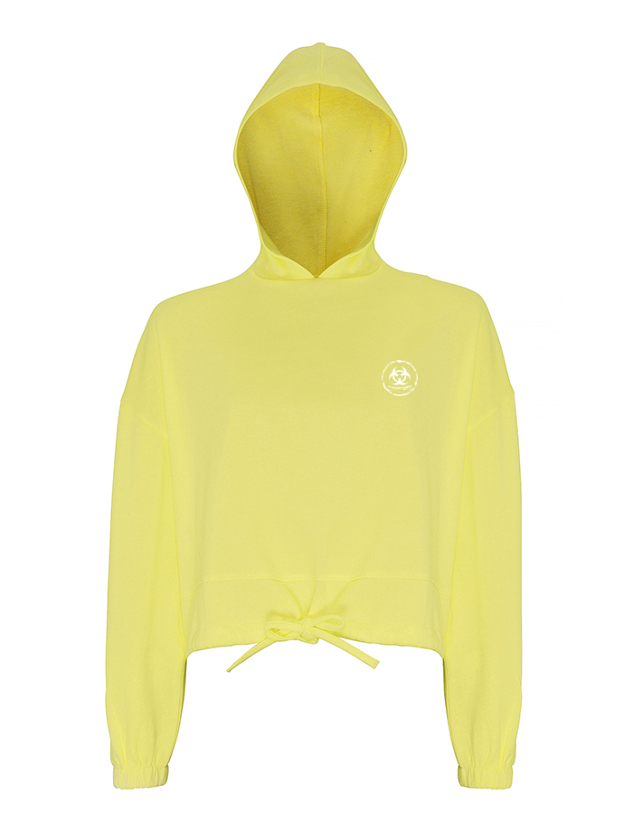 S.P Branded Cropped Oversize Hoodie