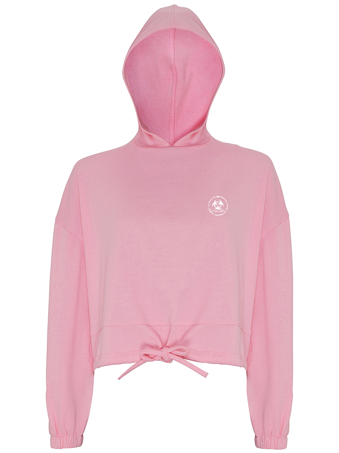 S.P Branded Cropped Oversize Hoodie