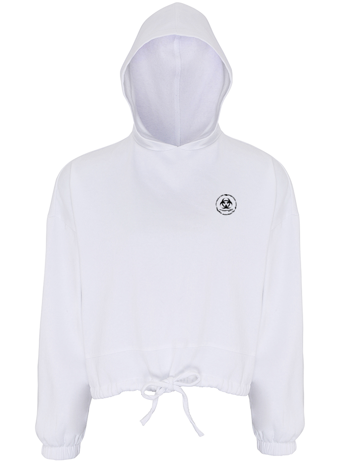 S.P Branded Cropped Oversize Hoodie